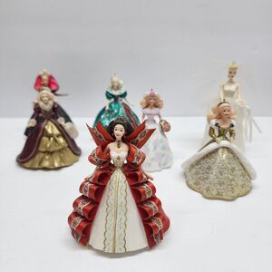 Hallmark Barbie Doll Lot 7 Christmas Ornaments Holiday Bride Fancy Dresses